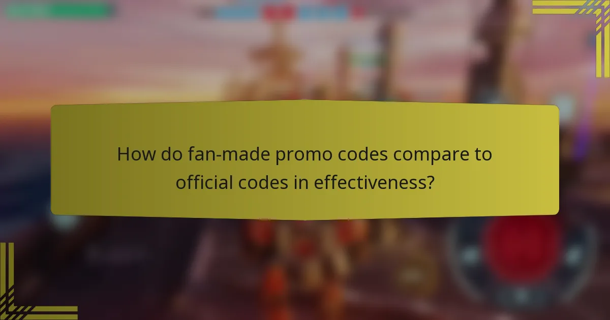 How do fan-made promo codes compare to official codes in effectiveness?