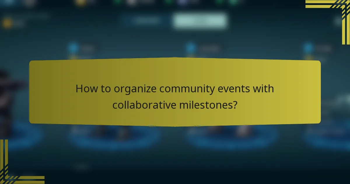How to organize community events with collaborative milestones?