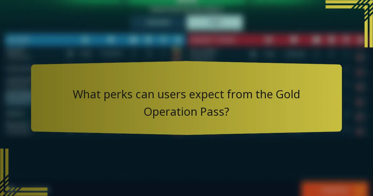 What perks can users expect from the Gold Operation Pass?