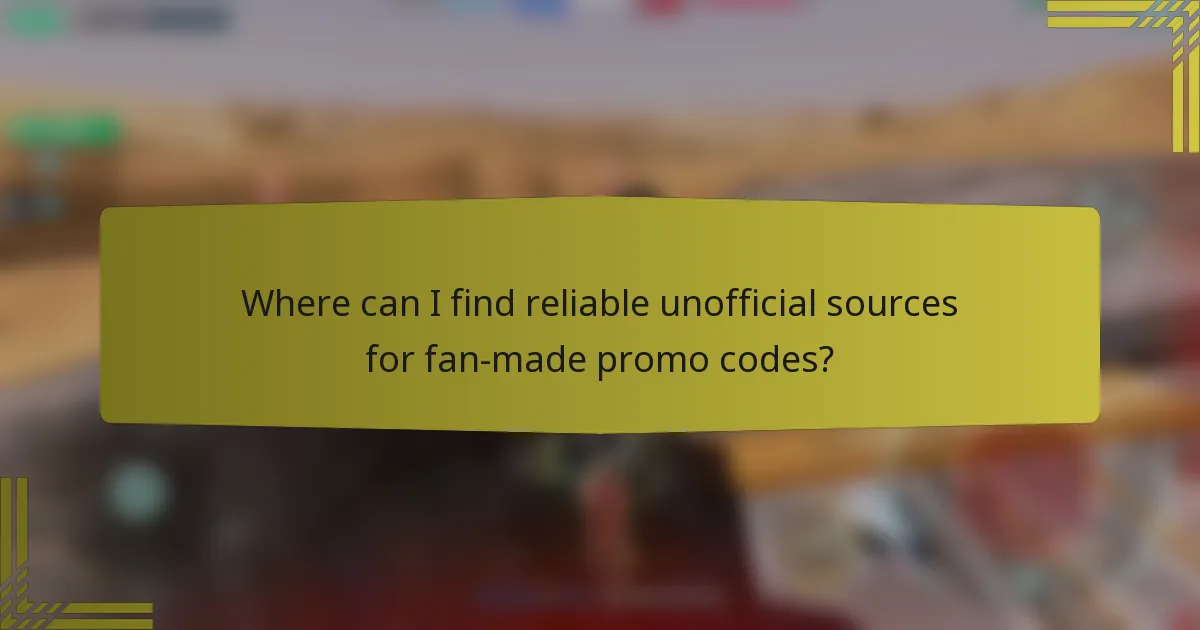 Where can I find reliable unofficial sources for fan-made promo codes?
